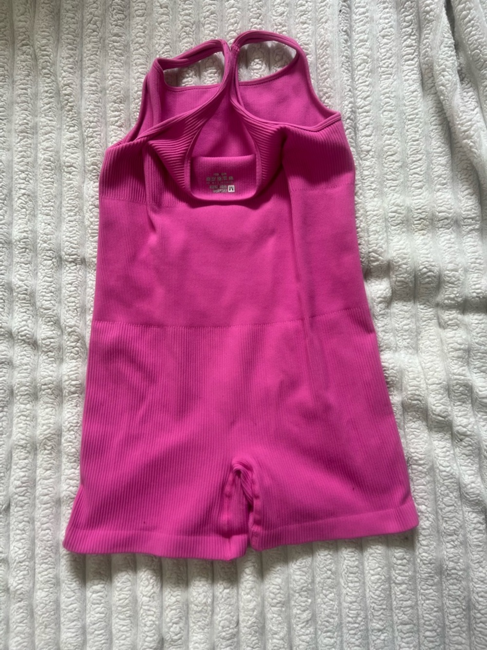 Hot Pink Ribbed One-Piece - Picture 2 of 3